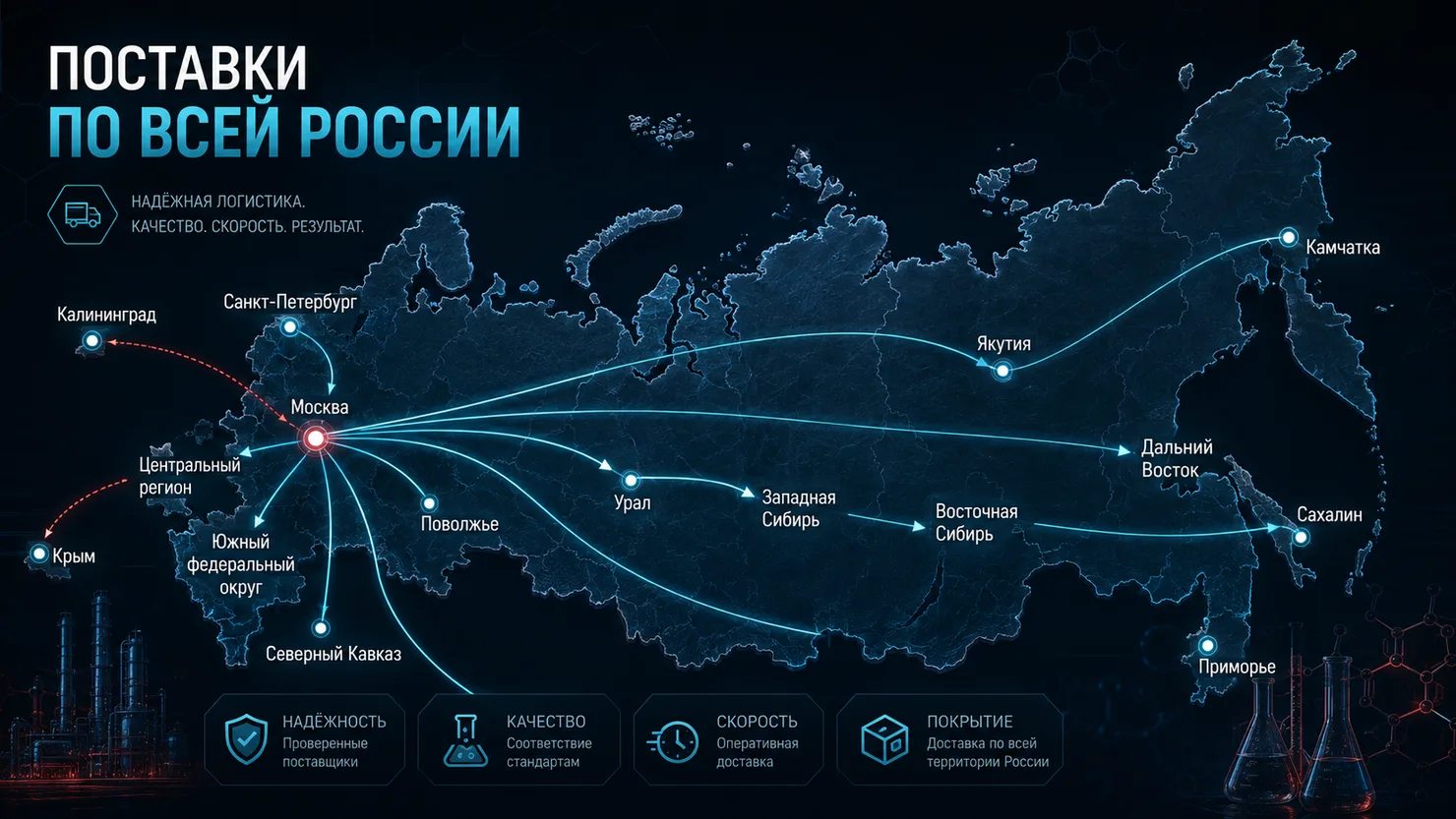 Карта поставок RUSCHEMIX по России
